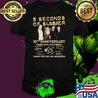 5 Seconds Of Summer 10th Anniversary 2011 2021 Sos Thank You For The Memories Signature Shirt