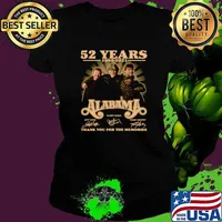 52 years 1969 2021 Alabama thank you for the memories signatures Ladies tee