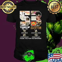 53 Years Of 1968 2021 Led Zeppelin Thank You For The Memories Signature Shirt