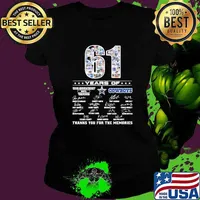 61 years Of Cowboys Thank You For The memories Signature Ladies tee