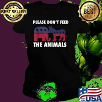 Libertarian Political Please Don't Feed The Animals Logo Election Shirt Ladies tee