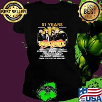 51 Years 1970 2021 Aerosmith Thank You For The Memories Signature Shirt Ladies tee
