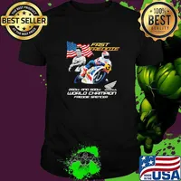 Fast Freddie 250cc And 500cc World Chamoion Freddie Spencer Honda Logo American Flag Shirt