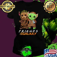 Friends Of The Galaxy Baby Groot And Baby Yoda Shirt Ladies tee