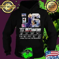 Greys Anatomy 16 Years Of 2005 2021 371 Episodes Thank You For The Memories Signatures Hoodie