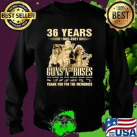 Guns And Roses 36 Years 1985 2021 Thank You For The Memories Signature Shirt Sweater
