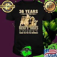 Guns And Roses 36 Years 1985 2021 Thank You For The Memories Signature Shirt