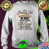 I Am A January Girl I Was Born With My Heart A Fire In My Soul And A Mouth I Can't Control Lepoard Shirt Sweater