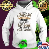 I Am A July Girl I Was Born With My Heart A Fire In My Soul And A Mouth I Can't Control Lepoard Shirt Hoodie