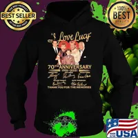 I Love Lucky 70th Anniversary 1951 2021 Thank You For The Memories Signature Shirt Hoodie