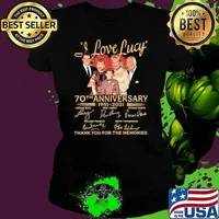 I Love Lucky 70th Anniversary 1951 2021 Thank You For The Memories Signature Shirt Ladies tee