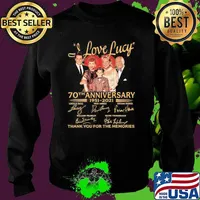 I Love Lucky 70th Anniversary 1951 2021 Thank You For The Memories Signature Shirt Sweater