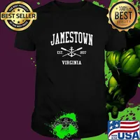 Jamestown VA Virginia Crossed Oars And Boat Anchor Sports 1607 Shirt