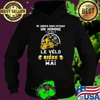 Ne Jamais Sous Estimer Un Home Qui Aime Le Velo Biere Est Ne En Mai Bicycle Hoodie