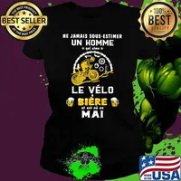 Ne Jamais Sous Estimer Un Home Qui Aime Le Velo Biere Est Ne En Mai Bicycle Ladies tee