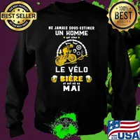 Ne Jamais Sous Estimer Un Home Qui Aime Le Velo Biere Est Ne En Mai Bicycle Sweater