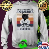 Never Underestimate A Grandma Who Loves Cats And Judo Vintage Shirt Sweater