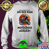 Never Underestimate An Old Man Who Loves Motocross And Was Born In January Blood Moon Shirt Sweater
