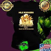 Nile Rodgers 49th Anniversary 1972 2021 Signature Thank You For The Memories Ladies tee