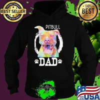 Official Pitbull Dad Watercolor Shirt Hoodie