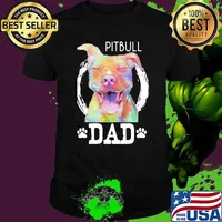 Official Pitbull Dad Watercolor Shirt