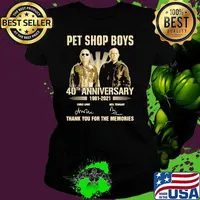 Pet Shop Boys 40th Anniversary 1981 2021 Thank You For The Memories Signature Shirt Ladies tee