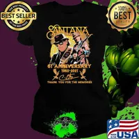 Santana 61st Anniversary 1960 2021 Thank You For The Memories Signature Shirt Ladies tee