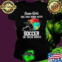 Some Girls Are Just Born With Soccer In Their Souls Watercolor Shirt Ladies tee