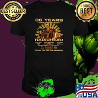 The Radiohead 36 Years 1985 2021 Signatures Thank You For The Memories shirt