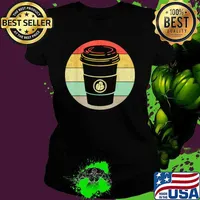 Vintage Paper Cup of Coffee for any Coffee Shirt Ladies tee