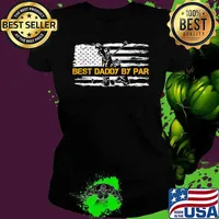 Vintage US American Flag Best Daddy By Par Golfer Silhouette Shirt Ladies tee