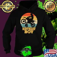 4 Year Old Dirt Bike 4th Birthday Boy Vintage Motocross T-Shirt Hoodie