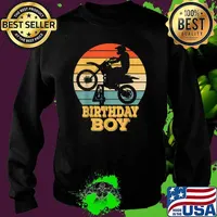 4 Year Old Dirt Bike 4th Birthday Boy Vintage Motocross T-Shirt Sweater