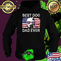 Best Pitbull Dog Dad Ever American Flag 4th Of July Vintage Shirt Hoodie