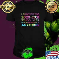 End Of Year School Survivor Tie Dye 2020-2021 School Year Now I'm Prepared For Anything Watercolor Shirt