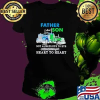 Father And Son Not Always Eye To Eye But Always Heart To Heart Truck Shirt Ladies tee