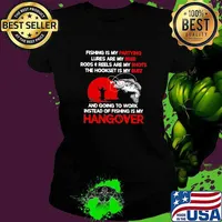 Fishing Is My Partying Lunres Are My Beer Rods And Reels Are my Shots The Hookset Is My Buzz And Going To Work Instead Of Fishing Is My Hangover Shirt Ladies tee