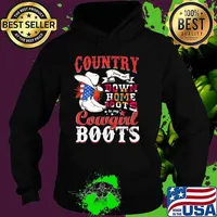 Florida Country Down Home Roots Cowgirl Boots American Flag Shirt Hoodie