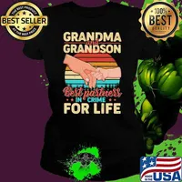 Grandma And Grandson Best Partners In Crime For Life Vintage Ladies tee