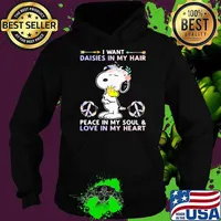I Want Daisies In My Hair Peace In My Soul And Love In My Heart Snoopy Flower Shirt Hoodie