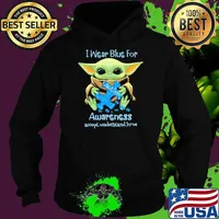 I Wear Blue For Autism Awareness Accept Understand Love Yoda Shirt Hoodie