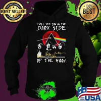 I will see you on the Dark Side of the moon signature blood moon Pink Floyd Hoodie