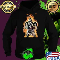 Kiss band rock music girls fire Hoodie