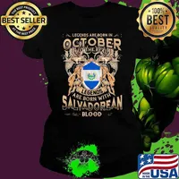 Legends Are Born In October But The Real Legends Are Born With Salvadorean Blood Ladies tee