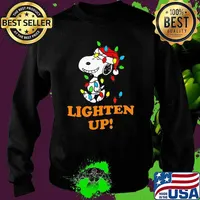 Lighten up snoopy wear hat santa clause merry christmas Sweater