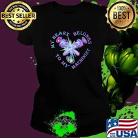 My Heart belongs to My Machinist Buttetfly Shirt Ladies tee