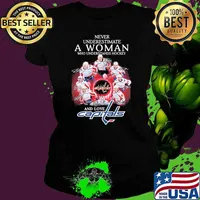 Never Underestimate A Woman Who Understands Hockey And Loves Capitals Signature Shirt Ladies tee