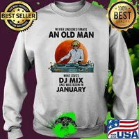 Never Underestimate An Old Man Who Loves DJ Mix And Was Born In January Blood Moon Shirt Sweater