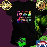 Pitbull - you can't buy love but you can rescue it Ladies tee