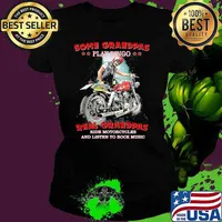 Some Grandpas Play Bingo Real Grandpas Ride Motorcycles And Listen To Rock Music Shirt Ladies tee